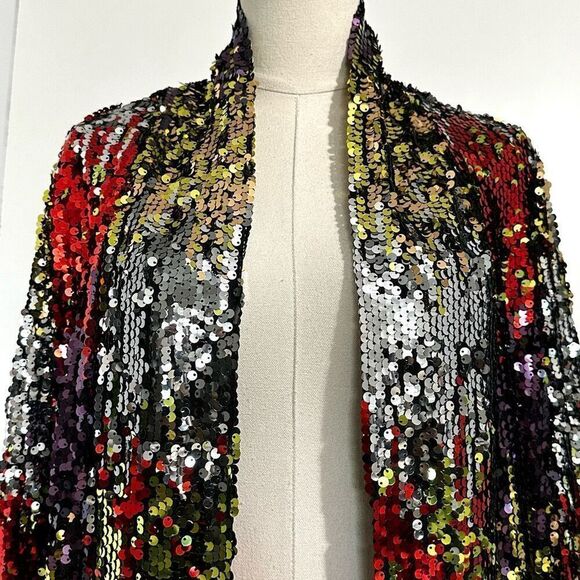NWT Anthropologie Dulcinea Sequin Longline Jacket S Swifty Whimsical Party Glam - Picture 6 of 11